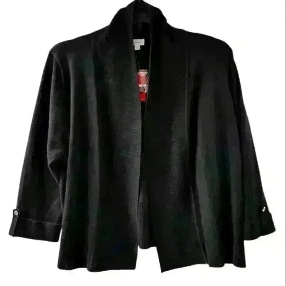 NWT Avenue Black Shawl Neck Open Front Drape Cardigan Plus Size 14/16 - Picture 1 of 5